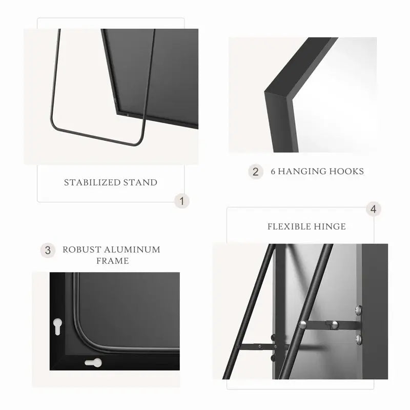 ENFORCE Rectangle Metal Full Length Mirror Enforce Records