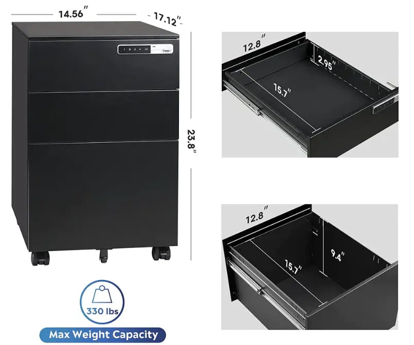 ENFORCE Metal 3-Drawer with Smart Lock Enforce Records