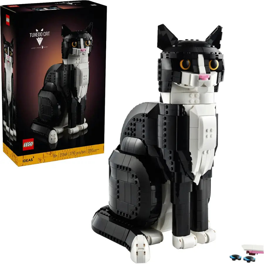 LEGO Ideas Tuxedo Cat Gift Idea for Animal-Lovers and Home Décor Set 21349