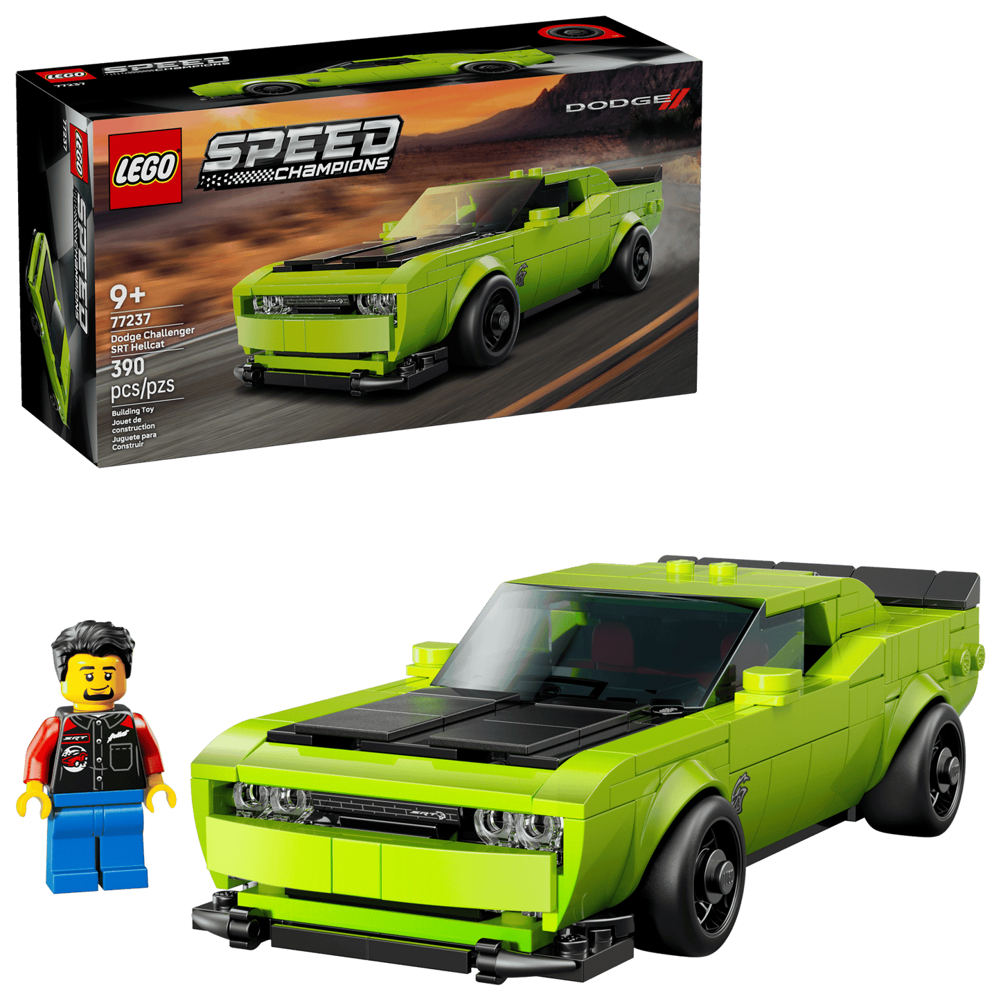 LEGO Dodge Challenger SRT Hellcat Sports Car Set 77237 Enforce Records