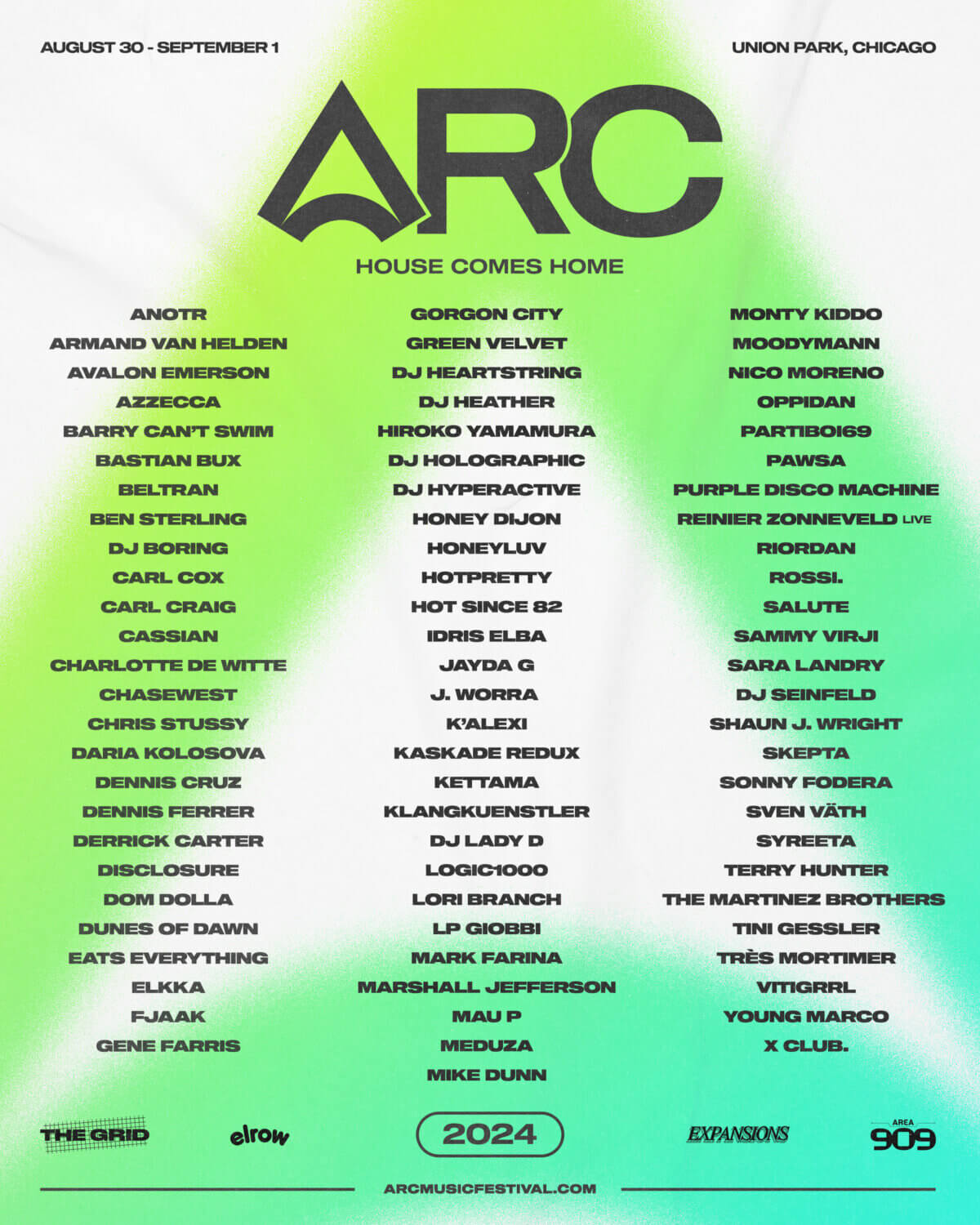 Arc Music Festival | AUG 30 – SEPT 1 2024, Union Park