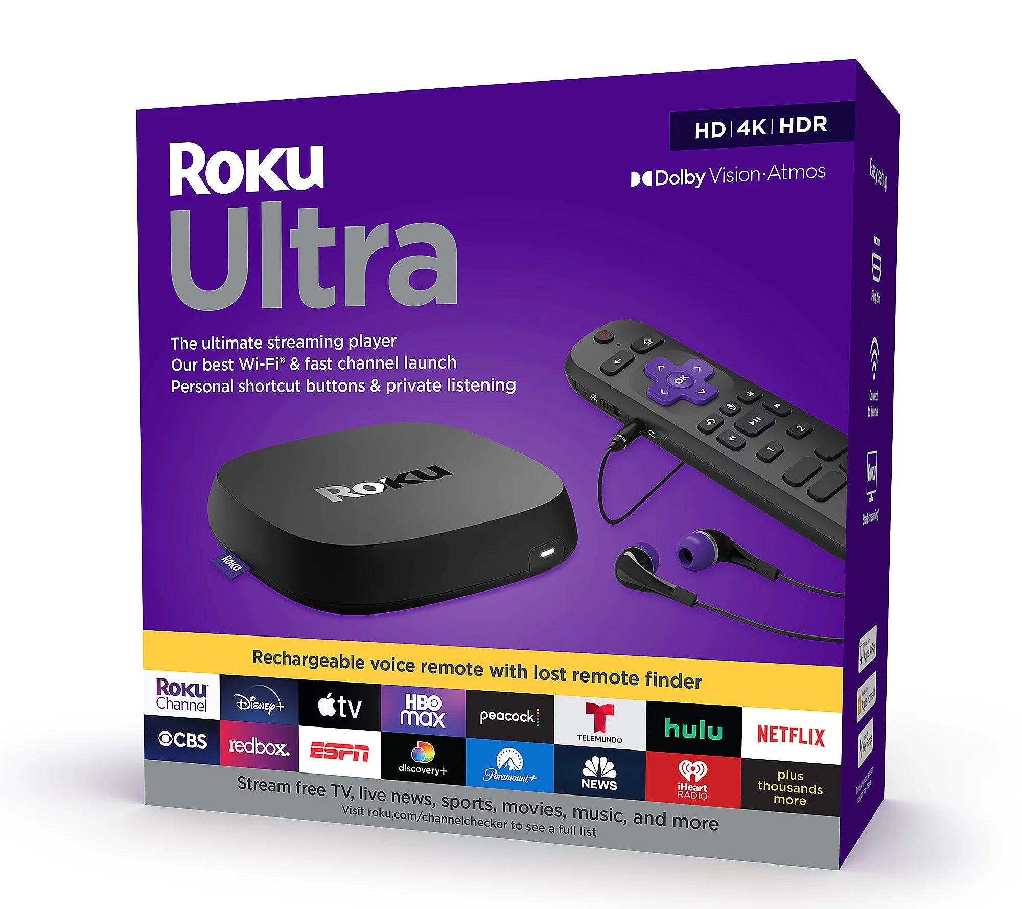 Roku Ultra 4K Streaming Player with Voice Remote