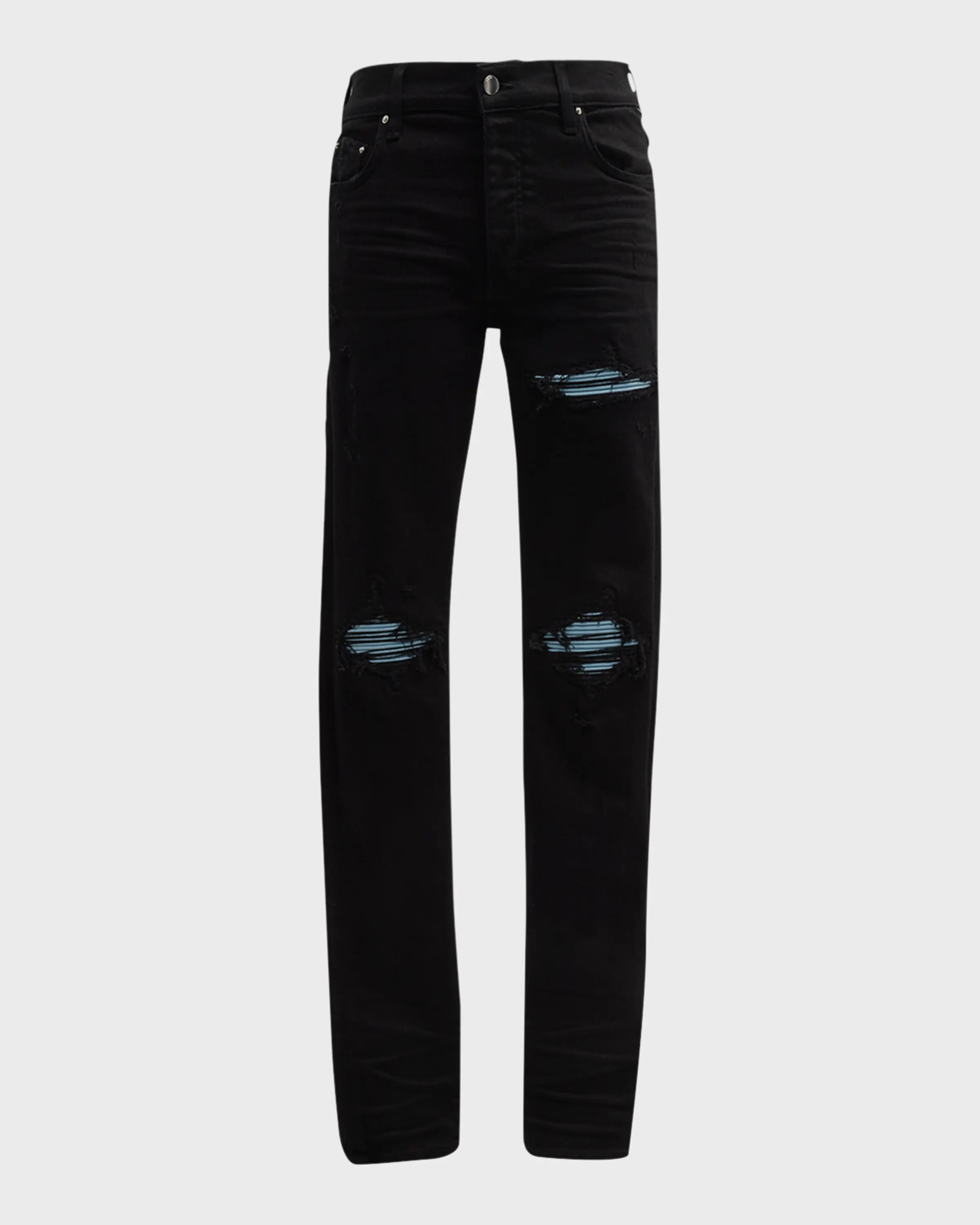 アミリ Amiri Suede Straight Mx1 Jeans Amiri Men's MX1 Suede-Patch Skinny Jeans – Enforce Records